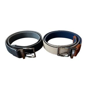 Tommy Bahama Men's Reversible Stretch Belts w/ Leather Trim Size 32/36 Set of 2